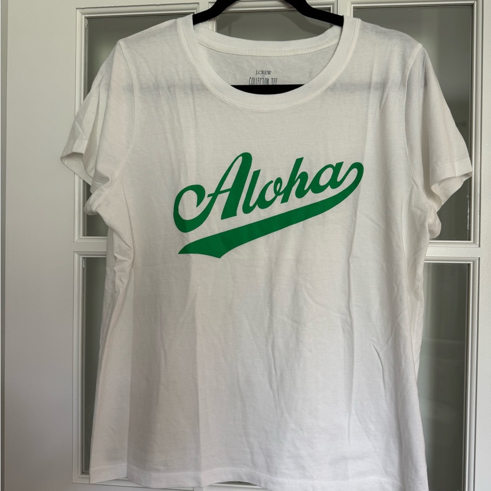 J Crew Graphic Aloha tee